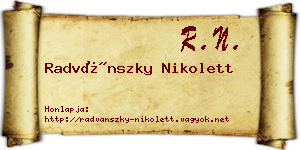 Radvánszky Nikolett névjegykártya