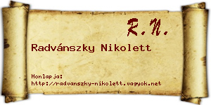 Radvánszky Nikolett névjegykártya